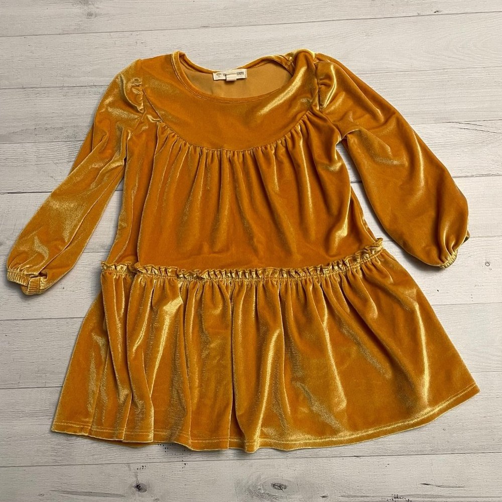 Tucker & Tate girls‎ yellow velour dress 2